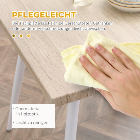 3-osaline söögitoakomplekt: laud ja 2 tooli, metallraam, naturaalvalge