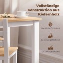 5-osaline täispuidust söögikomplekt 4 inimesele, naturaalne ja valge