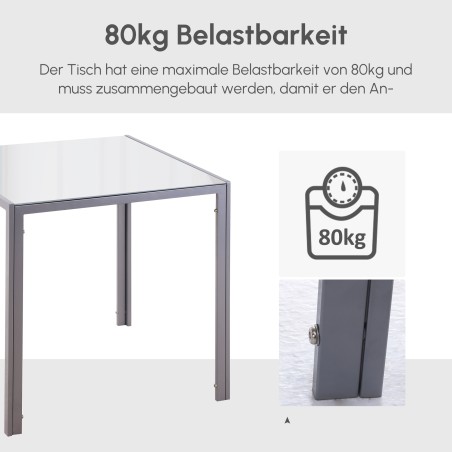 Kandiline kompaktse disainiga klaasist söögilaud, hall