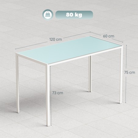 Moodsa disainiga söögi- ja köögilaud 120 × 60 × 75 cm, valge