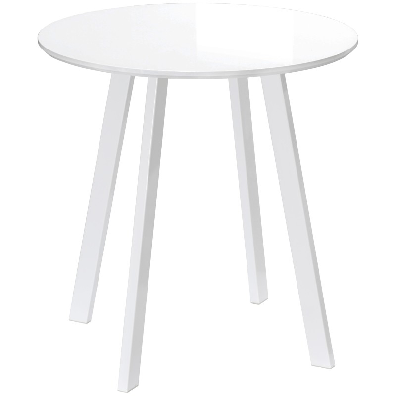 Valge kõrgläikega söögi- ja köögilaud 2 inimesele, 72 × 72 × 75 cm