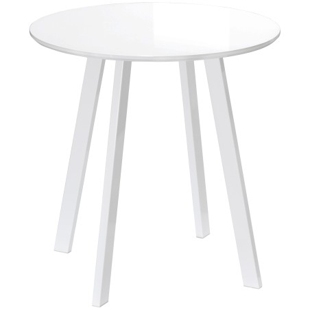 Valge kõrgläikega söögi- ja köögilaud 2 inimesele, 72 × 72 × 75 cm