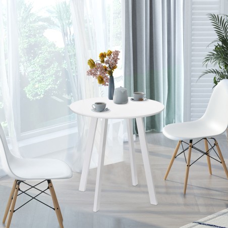 Valge kõrgläikega söögi- ja köögilaud 2 inimesele, 72 × 72 × 75 cm