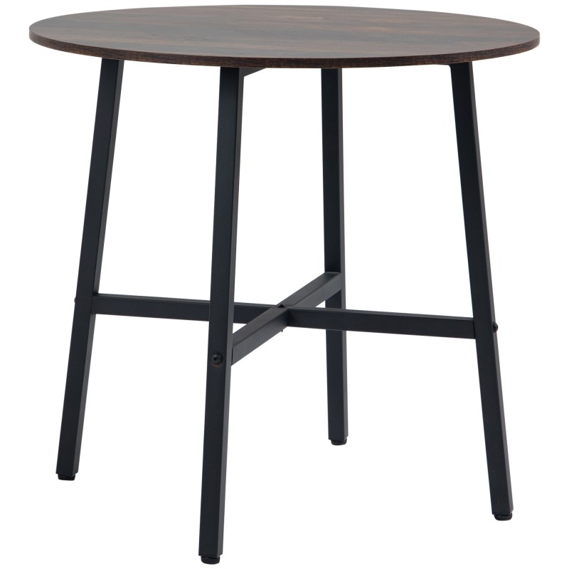 Tööstusstiilis maalähedane söögilaud, pruun, Ø80 × 76 cm