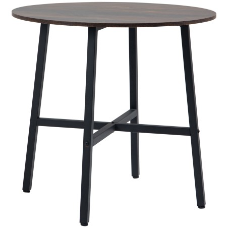Tööstusstiilis maalähedane söögilaud, pruun, Ø80 × 76 cm