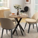 Ümmargune söögilaud 2–4 inimesele, 75 × 75 cm, ämblikukujulise jalaga, pruun
