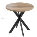 Ümmargune söögilaud 2–4 inimesele, 75 × 75 cm, ämblikukujulise jalaga, pruun