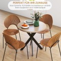 Ümmargune söögilaud 2–4 inimesele, 75 × 75 cm, ämblikukujulise jalaga, pruun