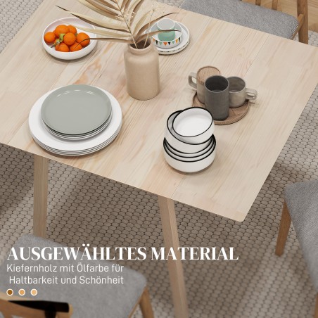Kokkupandav söögi- ja köögilaud kahe avatava plaadiga, naturaalne