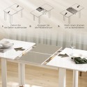 Pikendatav söögilaud 120–160 × 70 cm, 4–6 inimesele, kõrgläikega valge