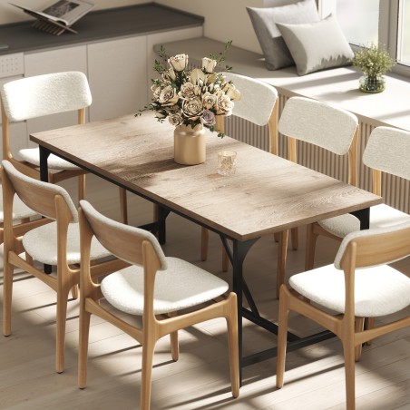 Ristkülikukujuline söögilaud 6–8 inimesele, 180 × 80 × 75,5 cm