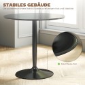 Ümmargune söögilaud 2 inimesele, Ø80 cm, MDF ja teras, must
