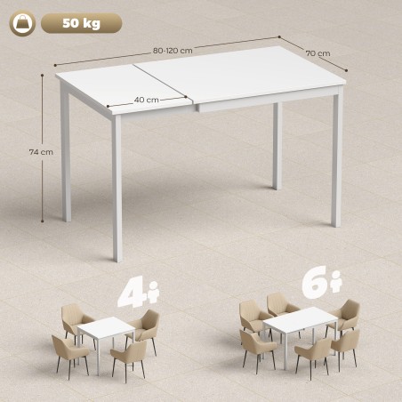 Pikendatav söögilaud 80–120 cm 4–6 inimesele, naturaalne