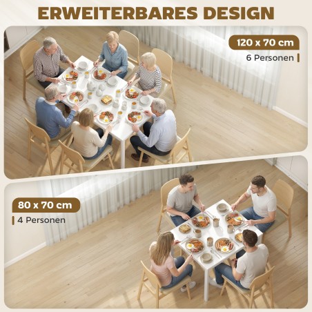 Pikendatav söögilaud 80–120 cm 4–6 inimesele, naturaalne