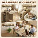 Kokkupandav söögilaud 2–4 inimesele, sahtli ja avatud riiuliga, naturaalne