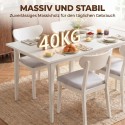 Kaasaegne söögilaud 8 inimesele, täispuidust jalgadega, 180 cm, kreemjas
