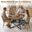 Ümar tööstusstiilis söögilaud 4 inimesele, 100 cm, riiuli ja puidumustriga