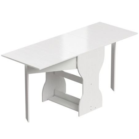 Kokkupandav söögilaud panipaigaga 2–4 inimesele, 160 × 60 × 75 cm, valge
