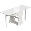 Kokkupandav söögilaud panipaigaga 2–4 inimesele, 160 × 60 × 75 cm, valge