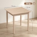 Kandiline naturaalset puitu meenutav köögi- ja söögilaud, 75 × 75 × 76 cm