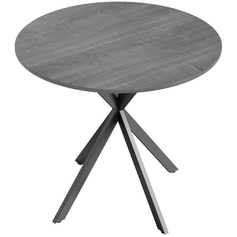 Ümmargune köögilaud, 80 cm, metallist ja puitlaastplaadist, hall