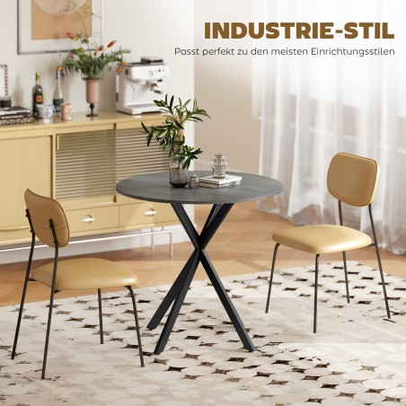 Ümmargune köögilaud, 80 cm, metallist ja puitlaastplaadist, hall