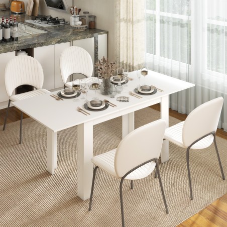 Pikendatav söögilaud 140/180 × 80 cm, 6–8 inimesele, valge