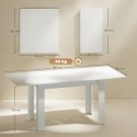 Pikendatav söögilaud 140/180 × 80 cm, 6–8 inimesele, valge