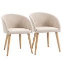 2 polsterdatud tooli puidust jalgadega, beež
