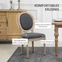 2 polsterdatud söögitooli linase välimuse ja seljatoega, hallid
