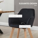 Söögitoolid, 2 tk, sametise välimuse ja kummipuust raamiga, mustad