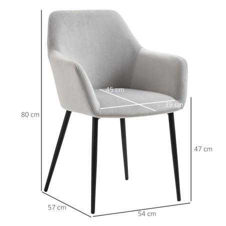 Söögitoa toolide komplekt, 54 × 57 × 80 cm, helehall