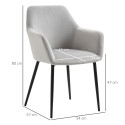 Söögitoa toolide komplekt, 54 × 57 × 80 cm, helehall