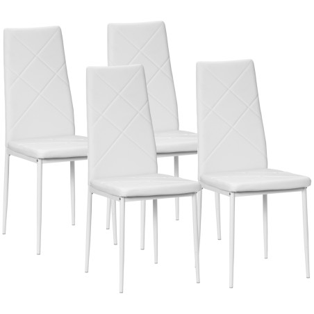 4 söögitooli komplekt, 41 × 50 × 97 cm, valge