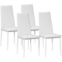 4 söögitooli komplekt, 41 × 50 × 97 cm, valge