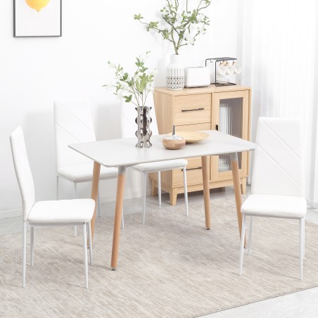 4 söögitooli komplekt, 41 × 50 × 97 cm, valge
