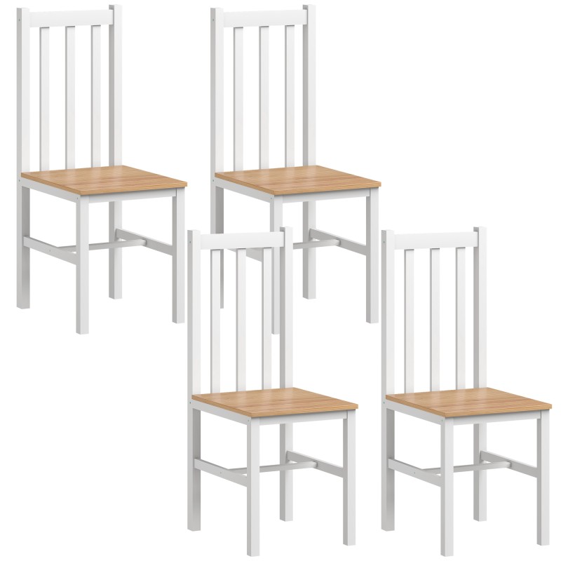 4-osaline täispuidust köögitoolide komplekt, 38,5 × 47,5 × 99 cm, naturaalne