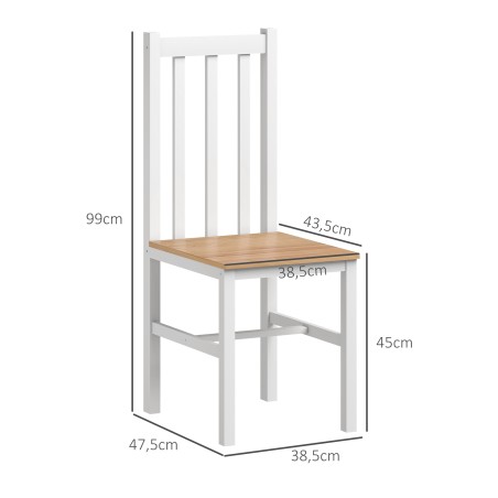 4-osaline täispuidust köögitoolide komplekt, 38,5 × 47,5 × 99 cm, naturaalne