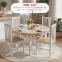 4-osaline täispuidust köögitoolide komplekt, 38,5 × 47,5 × 99 cm, naturaalne