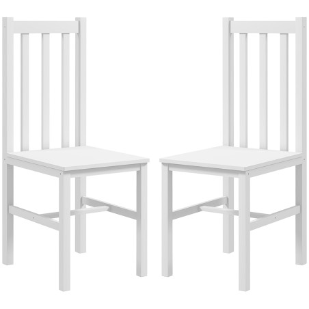 2-osaline täispuidust köögitoolide komplekt, 38,5 × 47,5 × 99 cm, valge