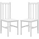2-osaline täispuidust köögitoolide komplekt, 38,5 × 47,5 × 99 cm, valge