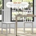 2-osaline täispuidust köögitoolide komplekt, 38,5 × 47,5 × 99 cm, valge