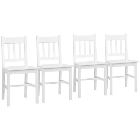 4-osaline täispuidust söögitoolide komplekt, 41 × 46,5 × 85,5 cm, valge