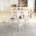 4-osaline täispuidust söögitoolide komplekt, 41 × 46,5 × 85,5 cm, valge