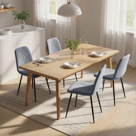 Söögitoa toolid, 4-osaline komplekt, sametise katte ja metalljalgadega, hall
