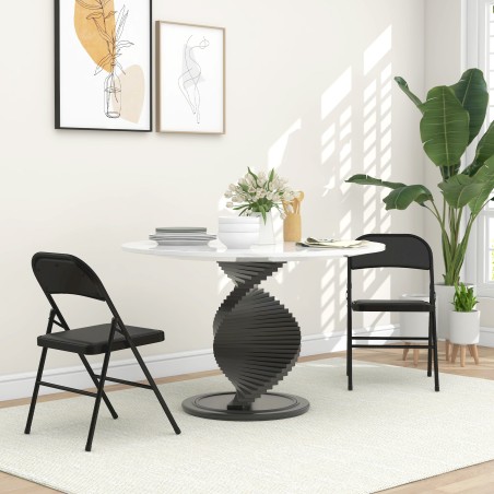 2 kokkupandava kontoritooli komplekt, kunstnahk, must