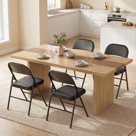 4 kokkupandava kontoritooli komplekt, kunstnahk, must