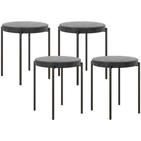 4-osaline virnastatavate köögitaburettide komplekt, kuni 100 kg, tumehall