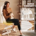 6 kokkupandava tooli komplekt äravooluavade ja terasraamiga, valge