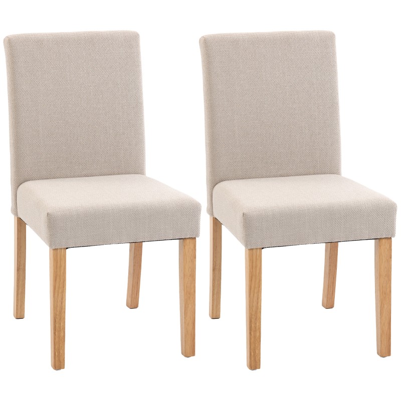 Söögitoa toolid, 2 tk, linase välimusega polsterduse ja kummipuidust jalgadega